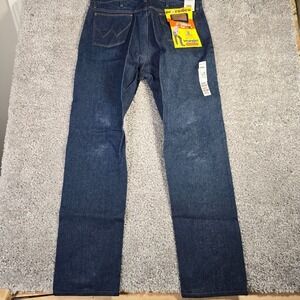 Wrangler Mens Cowboy Cut Jeans Size 38x34‎ Rigid Indigo Bootcut Western Workwear